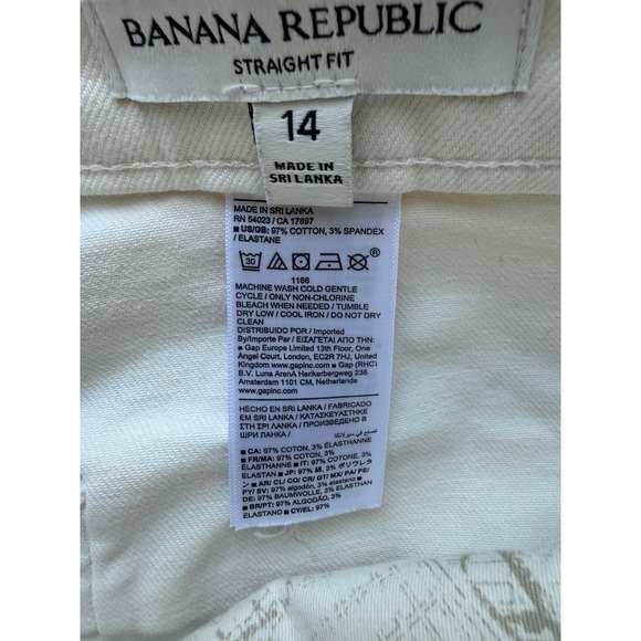 Banana Republic Women's Weekender Straight gi Pants Cream Size 14 - Picture 6 of 9